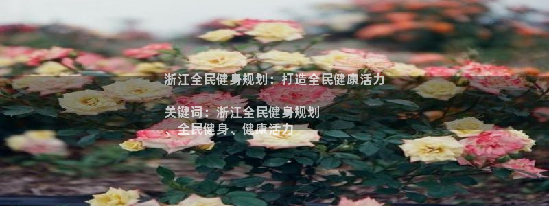 尊龙 国外：浙江全民健身规划：打造全民健康活力

关键词